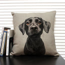 Axyaa Bulldog Dachshund Cushion Cover 45x45cm Square Linen Pillowcase
