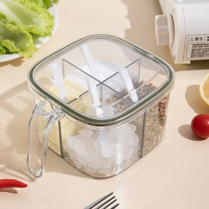 Axyaa Seasoning Box Set with Transparent Lid - Kitchen Storage Container