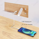 Axyaa Wood Grain LED Bedside Lamp with Wireless Charging