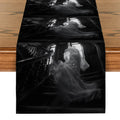Axyaa Halloween Ghost House Table Runner - Indoor Outdoor Home Dining Decoration