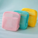Axyaa Square Mesh Cosmetic Bag Zipper Storage Coin Purse Makeup Organizer