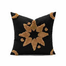 Axyaa Black Coffee Ivory Tufted Star Cushion Cover 45x45cm 30x50cm