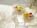 Axyaa Gold Rimmed Glass Bowls & Plates Set - Elegant Tableware for Desserts, Salad