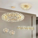 Axyaa Sunflower Crystal Chandelier LED Pendant Lighting for Living Room Kitchen Island