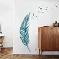 Axyaa Carved Feather Wall Stickers - Home Decor Self Adhesive Living Room Decals