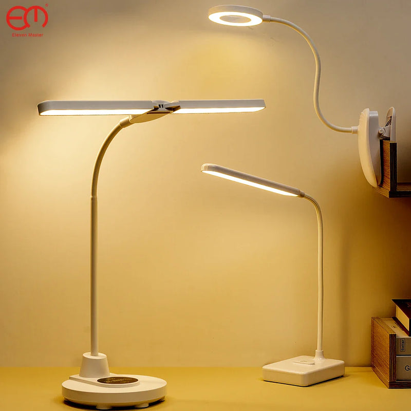 Axyaa Rechargeable Clip-On Table Lamp LED Night Light for Reading