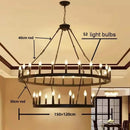 Axyaa Black Metal Chandelier Lighting for Living Room Loft, LED Pendant Lights for Villa Stairs