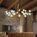 Axyaa Vintage Resin Chandelier with Glass Bubble LED Lighting