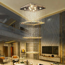 Axyaa Luxury Crystal Teardrop Chandelier for Long Stair Pendant Light