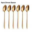 Axyaa 21 Piece Gold Cutlery Set - Stainless Steel 304 Elegant Tableware