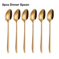 Axyaa 21-Piece Gold Stainless Steel Cutlery Set - Elegant Western Dinnerware