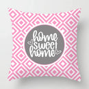 Axyaa Nordic Pink Sweet Home Sofa Cushion Cover, Cozy Living Room Decor