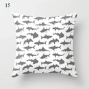 Axyaa Grey Family Pillowcase Square Cushion Cover for Home Office