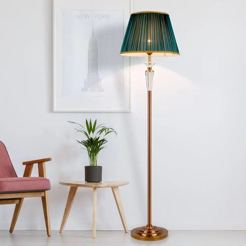 Axyaa Crystal Floor Lamp: European Retro Table Light for Home, Living Room, Bedroom