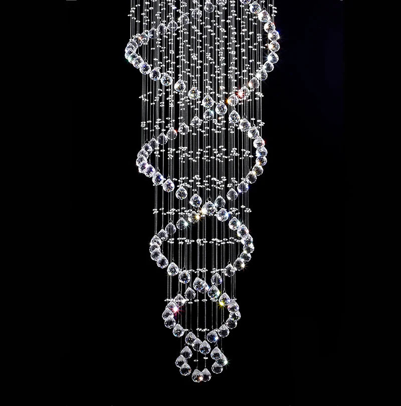 Axyaa Modern Crystal LED Chandelier, Luxury Pendant Light for Bedroom, Hotel, Staircase