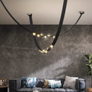 Axyaa Nordic Leather Glass Pendant Chandelier LED Lights Modern Home Decor
