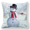 Axyaa Snowmen Winter Scene Pillowcase: Sofa, Bedroom, Car Cushion Cover
