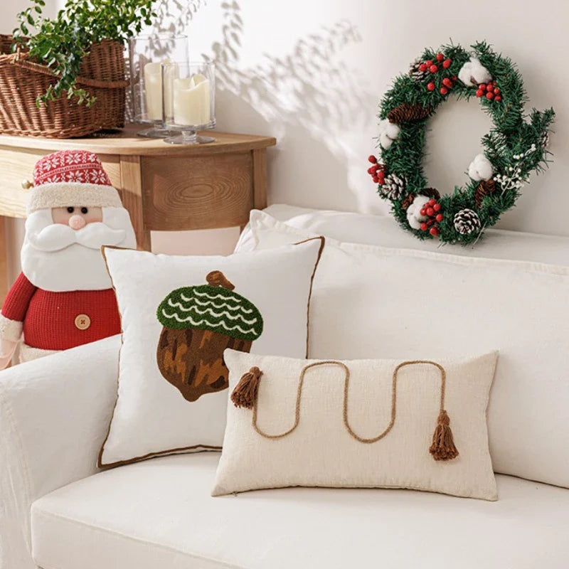 Axyaa Christmas Tree Plaid Cushion Cover in Various Sizes