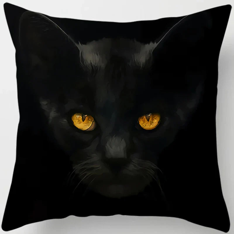 Axyaa  Black Cat Pillowcase  Decorative Square Cushion Cover 45*45cm