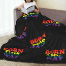 Axyaa LGBT Pride Rainbow Flag Fleece Throw Blanket