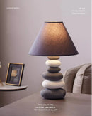 Axyaa Bionic Stone Table Lamp: Retro Nordic Wabi Sabi Style for Home Decor.