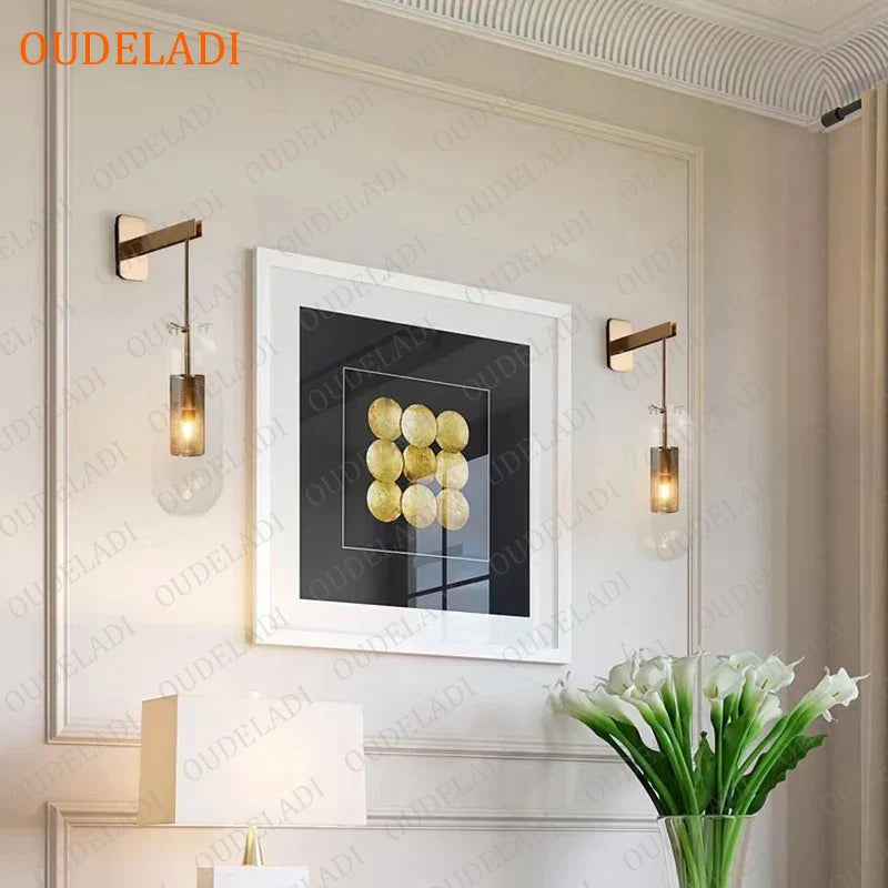 Axya Modern Glass Wall Lamps LED Mirror Light Bedroom Living Room Sconce