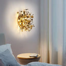 Axyaa Gold Stainless Steel Leaves LED Wall Lamp for Modern Nordic Decor