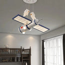 Nordic Space Satellite Astronaut Chandelier LED Pendant Light for Children's Room.