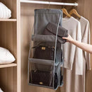 Axyaa Hanging Handbag Organizer 6 Pocket Closet Waterproof Storage Bag
