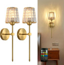Axyaa Rechargeable LED Crystal Wall Sconce for Bedroom - Home Lighting