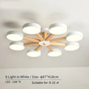 Axyaa Modern Wooden Ceiling Light 3/6/8 Lights LED Luminaire for Living Room Bedroom