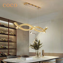 Axyaa Modern Crystal Strip Chandelier - Minimalist Artistic Luxury Indoor Ceiling Light for Restaurants