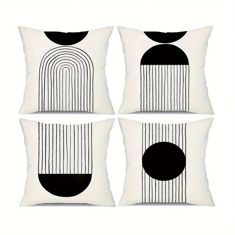 Axyaa Minimalist Round Printed Pillowcase Cover