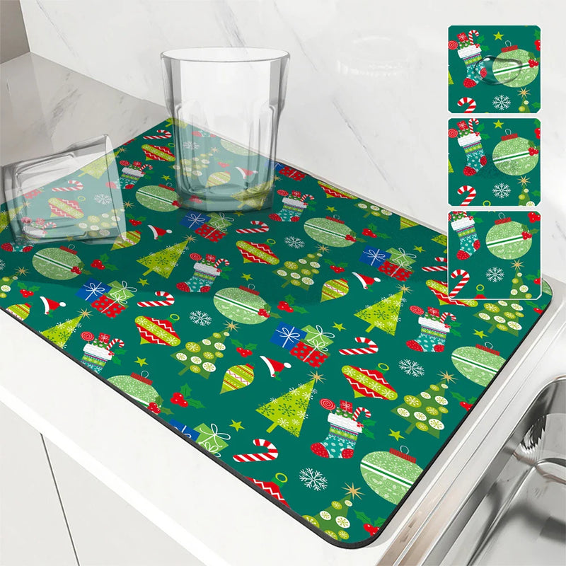 Axyaa Coffee Dish Mat: Absorbent, Anti-slip, Quick Dry Draining Pad