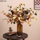 Axyaa Amber Glass Vase for Artificial Flowers Table Decoration