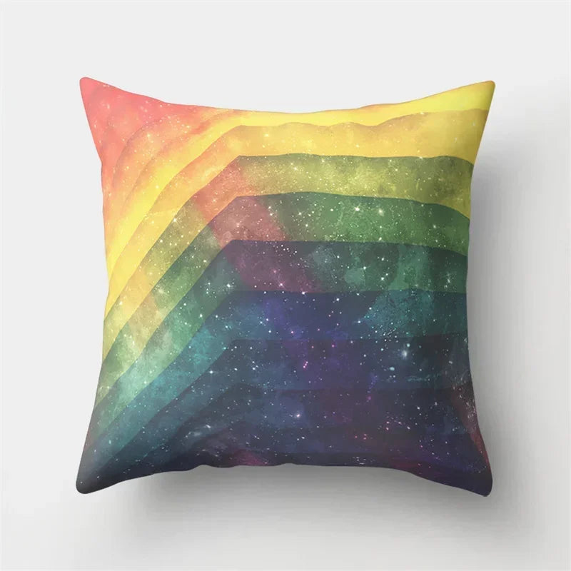 Axyaa Cartoon Star Astronaut Pillow Cover 45x45cm - Cute Moon Rocket Design.