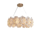 Axyaa Glass Petal Chandelier Cream Style Dining Room Lamp