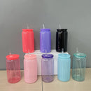Axyaa Colorful Plastic Cup Lid Set for Can Shaped Iced Coffee & Juice Mugs
