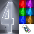 Axyaa 30" Tall LED Neon Numbers 0-9 Birthday Party Decoration Sign