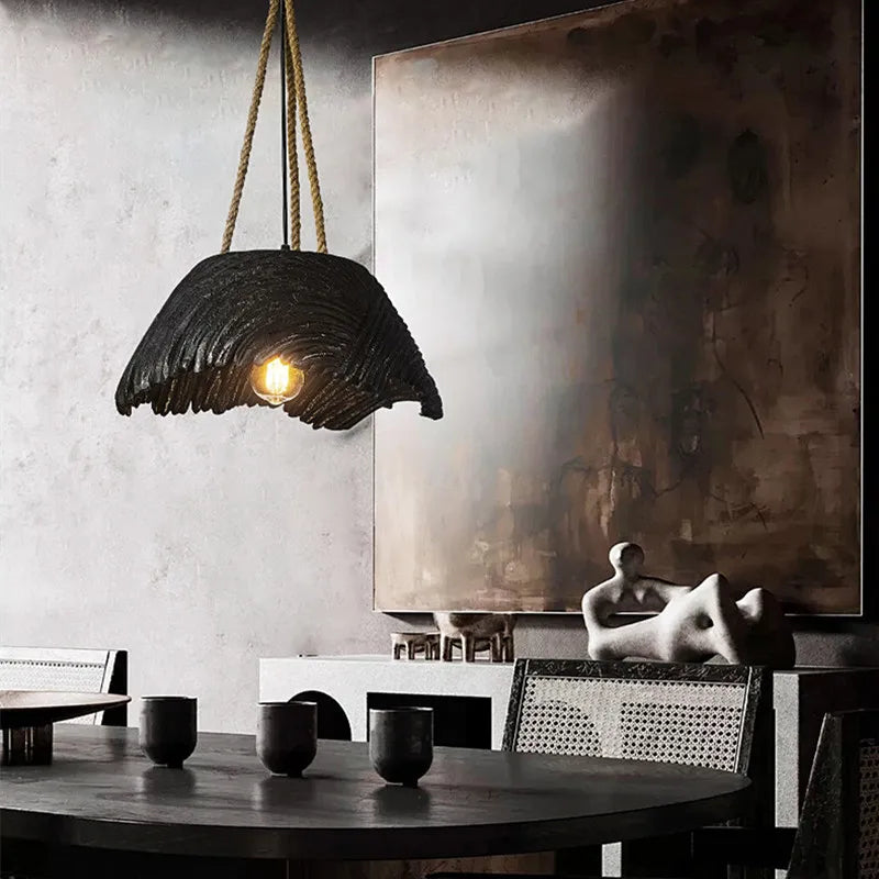 Nordic Hemp Rope Chandelier Bar Pendant Lights by Axyaa