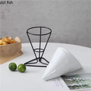 Axyaa French Fries Rack Set with Sauce Dish, Snack Display Stand, Molecular Cuisine Tableware