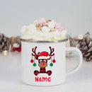 Axyaa Personalised Enamel Christmas Mugs | Custom Name Xmas Gift Cup