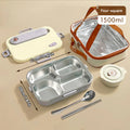 Axyaa Stainless Steel Bento Lunch Box Set - Large Capacity with Tableware