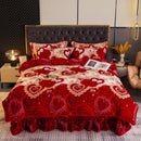 Axyaa Winter Fleece Bedding Set - Double-Sided Coral Fleece Quilt Cover & Flannel Sheet