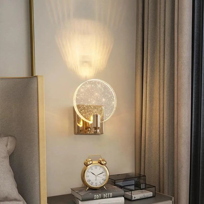 Crystal Bubble Wall Lamp for Bedroom, Minimalist Living Room Lighting by Axyaa.