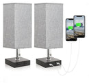Axyaa Set of 2 Bedside Lamps with 3 Color Temperatures, USB Ports