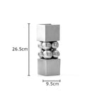 Axyaa Square Cylinder Ceramic Vase with Artificial Flowers for Desk Decoration