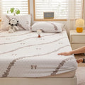 Axyaa 2025 Warm Fleece Fitted Sheet Set with 3D Flower Design