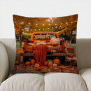 Autumn Blue Truck with Pumpkins Pillow Cover by Axyaa for Sofa Bedroom Car