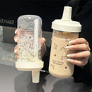 Axyaa Bubble Milk Tea Plastic Cup with Straw Lid - Girls' Outdoor School Water Bottle